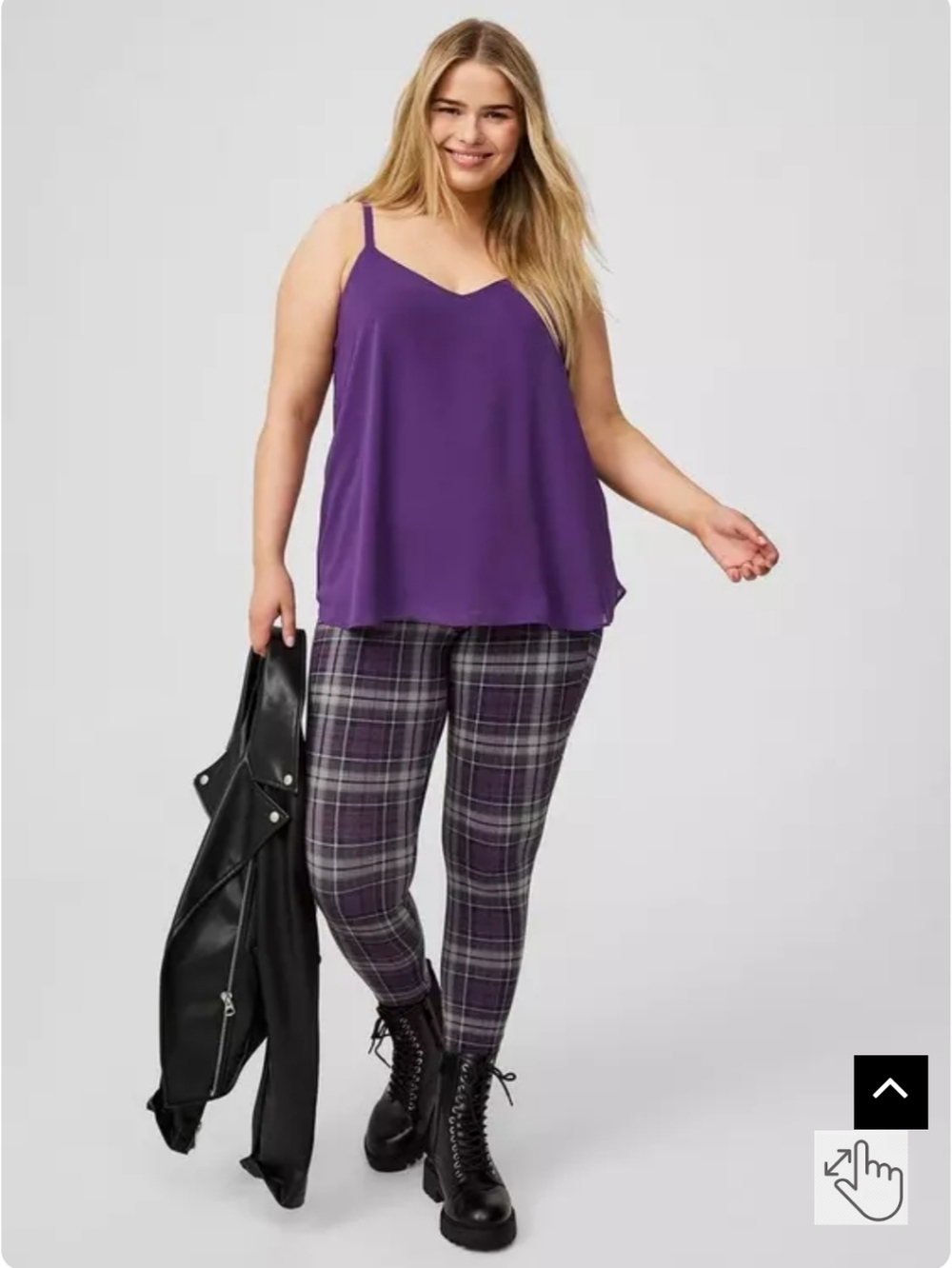 torrid Purple Sophie Chiffon Cami - Picture 3 of 7